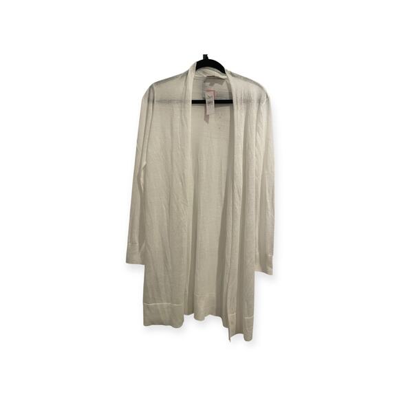 NWT Ann Taylor Loft Long Sleeve Open Cardigan Sweater in Whisper White Women's M - Picture 4 of 7